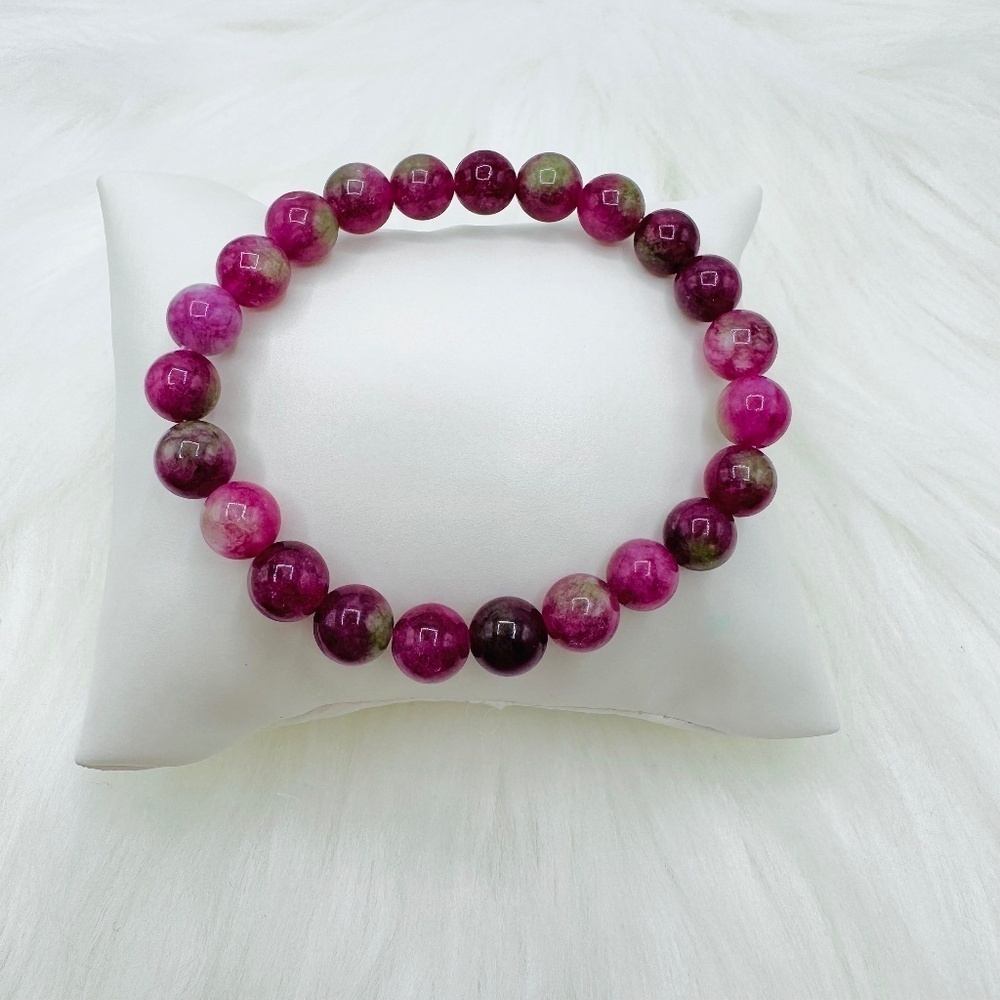Raspberry melon Beaded Bracelet